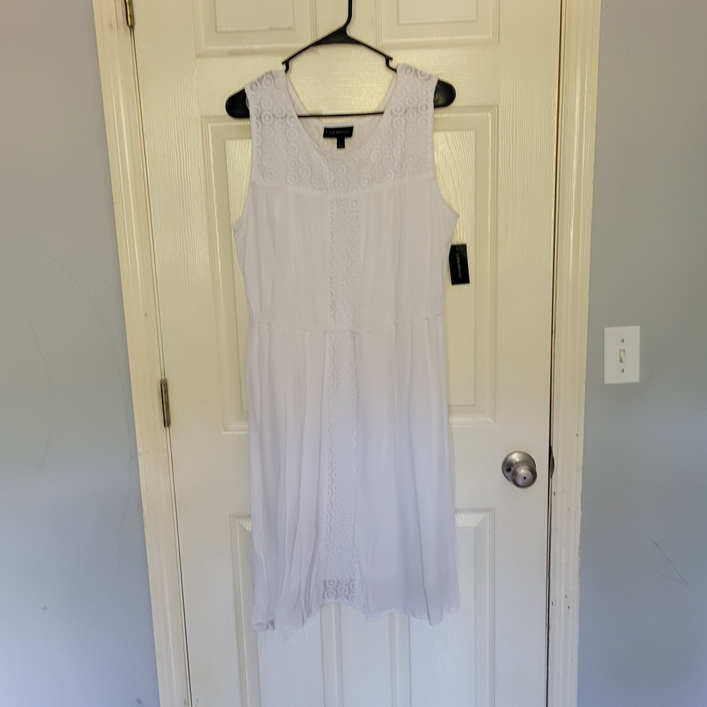 Lane Bryant White Lace Midi Dress